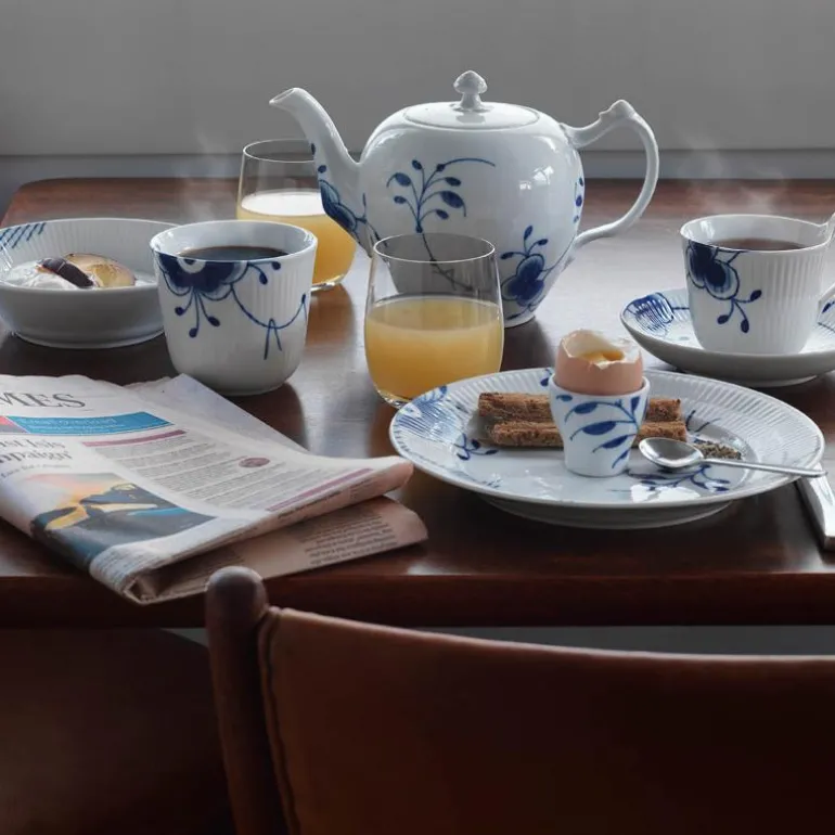 Blå Mega Riflet riflet eggeglass 2 stk