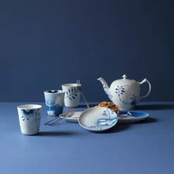 Blå Mega Riflet Riflet tekanne m/lokk 1L