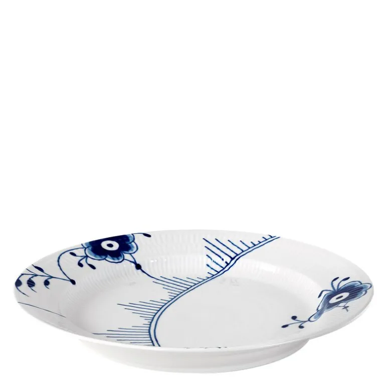 Blå Mega Riflet rundt serveringsfat 33 cm