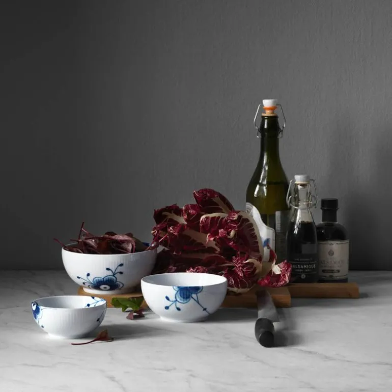 Blå Mega Riflet skål 15 cm