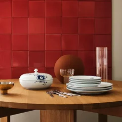 Blå Mega Riflet skål med lokk 130 cl