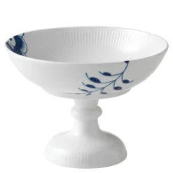 Blå Mega Riflet skål på stett 15 cm