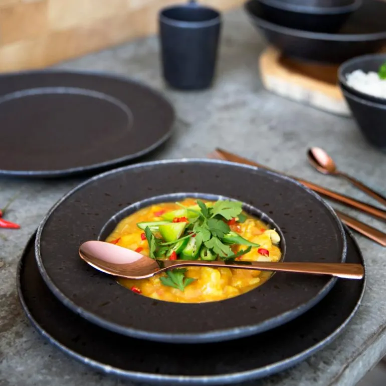 Black Satin dyp tallerken 25 cm