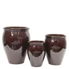 Blanka blomsterkrukke 25/32/40 cm 3 stk mørk brun