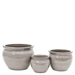 Blanka blomsterkrukke 17/23/29 cm 3 stk grå