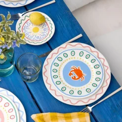 Bliss tallerken flat 22 cm krabbe multi