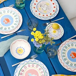 Bliss tallerken flat 22 cm krabbe multi