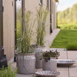 Blomma fat 35 cm grå