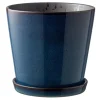 Blomsterpotte 14 cm mørk blå/svart