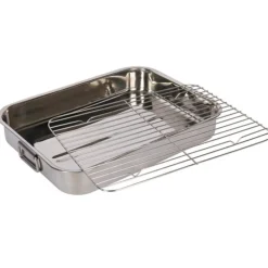 Blue Card langpanne med rist 43x31 cm stål