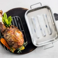 Blue Card langpanne med rist 27x20 cm stål