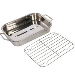 Blue Card langpanne med rist 27x20 cm stål