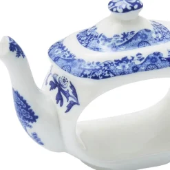 Blue Italian serviettring 4 stk blå/hvit