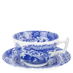 Blue Italian tekopp med fat 20 cl blå/hvit