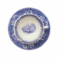 Blue Italian tekopp med fat 20 cl blå/hvit