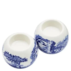 Blue Italian telysholdere 2 stk blå/hvit