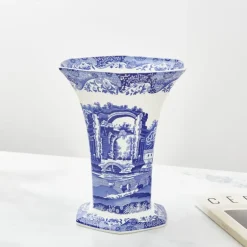 Blue Italian vase 27 cm blå/hvit