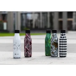 Bottle Up Design termoflaske 0,5L hvit/svart/rosa