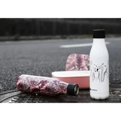 Bottle Up Design termoflaske 0,5L hvit/svart/rosa