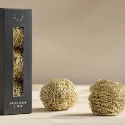 Brass oppvaskskrubb 7 cm 3 stk messing