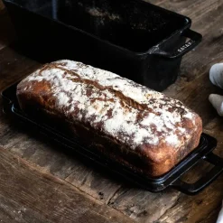 Brødform med lokk støpejern 37x14x11 cm 3L svart
