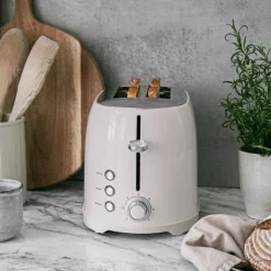 Brødrister 2 skiver creme white