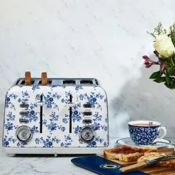 Brødrister 4-skiver China Rose blå/hvit