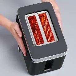 Brødrister TO62 2 skiver svart m/sølvkant