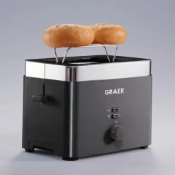 Brødrister TO62 2 skiver svart m/sølvkant