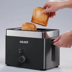 Brødrister TO62 2 skiver svart m/sølvkant