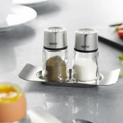 Brunch salt- & pepperbøsse sett 2 deler svart/stål