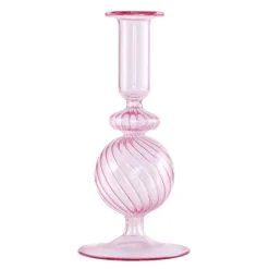 Bubble lysestake 19 cm rosa