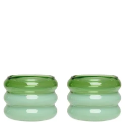 Bubble. telysholder 2 stk 5,6 cm green/milky green