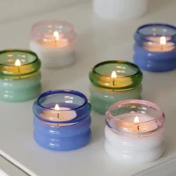 Bubble. telysholder 2 stk 5,6 cm green/milky green