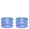 Bubble. telysholder 2 stk 5,6 cm blue/milky blue
