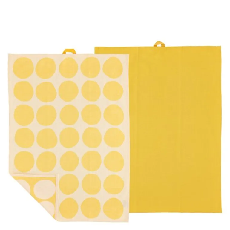 Bubbles kjøkkenhåndkle 50x70 cm 2 stk yellow
