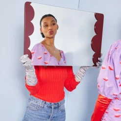 Bubbly speil 40x70 cm lite vinrød