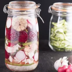 Bygel oppbevaringsglass 1,5L hengslet lokk