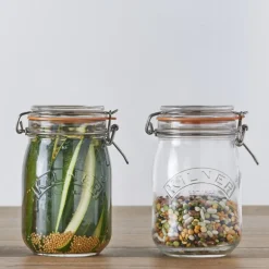 Bygel oppbevaringsglass 1,0L hengslet lokk