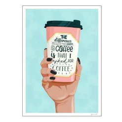 ByKammille poster 50x70 cm i asked for coffee