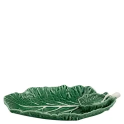 Cabbage serveringsfat kålblad 28x20 cm grønn