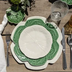 Cabbage tallerken kålblad 30,5 cm hvit