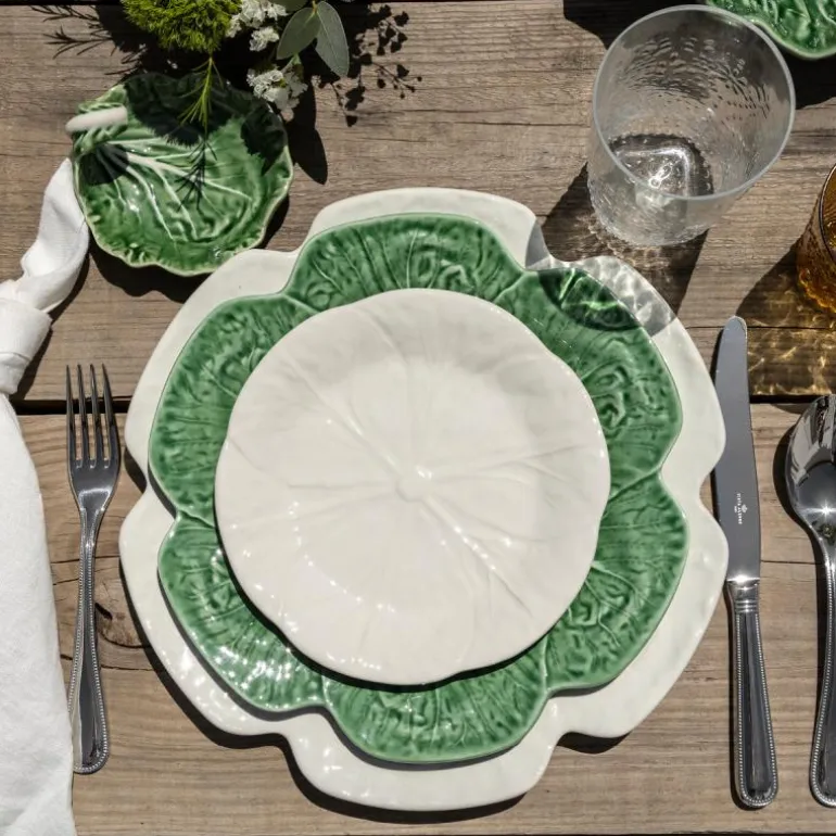 Cabbage tallerken kålblad 30,5 cm hvit