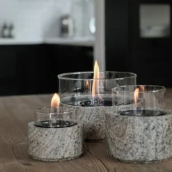 Café bordlykt 18 13 cm earth stone