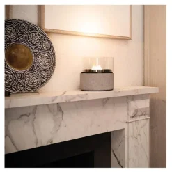 Café lykt 18 cm grå