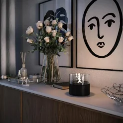 Café lykt 14 cm svart