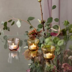 Calabas telyslykt Ø8,5 cm amber