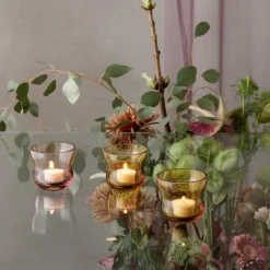 Calabas telyslykt Ø8,5 cm burgundy