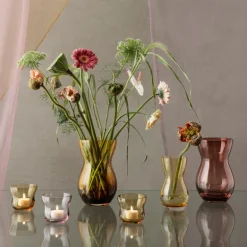 Calabas vase 16 cm amber