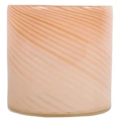Calore lyslykt 10x10 cm line rosa/beige
